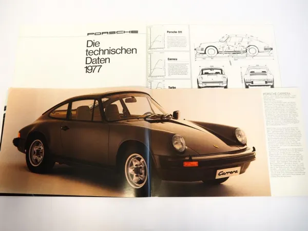 Prospekt Porsche 911 G-Modelle ab 1977 mit 2.7 bis 3.0L und 165 bis 260 PS