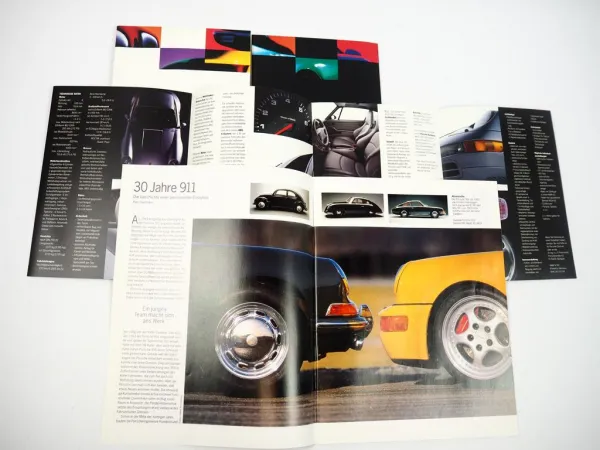 Prospekt Porsche 911 Sonderdruck 30 Jahre Evolition 1963 bis 1993 Farben Technik