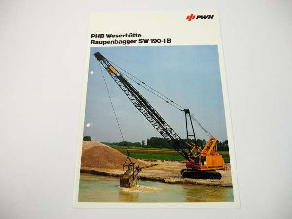 Prospekt PWH Weserhütte SW190-1B Raupenbagger 1980er Jahre