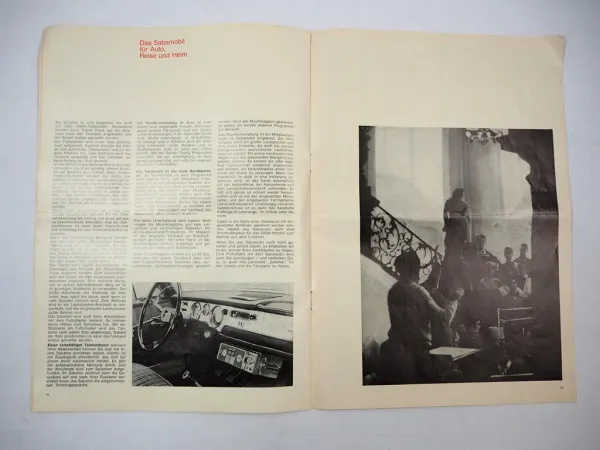 Prospekt Saba Radio Fernsehen Sabafon Sabamobil 1950/60er Jahre