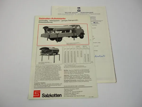 Prospekt Salzkotten Aufsetztank 1971