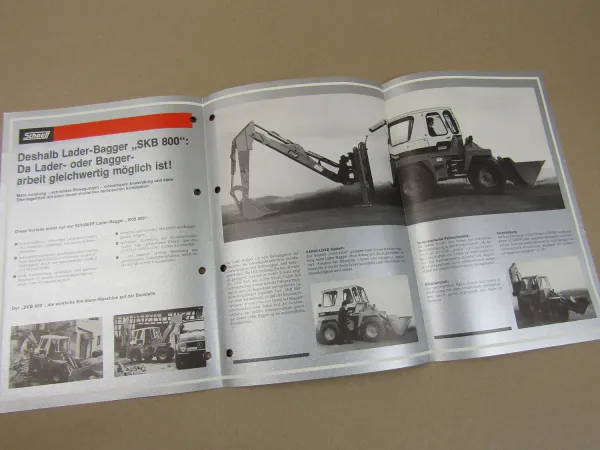 Prospekt Schaeff SKB 800 Knick-Lader-Bagger mit Allrad Hatz Motor V108