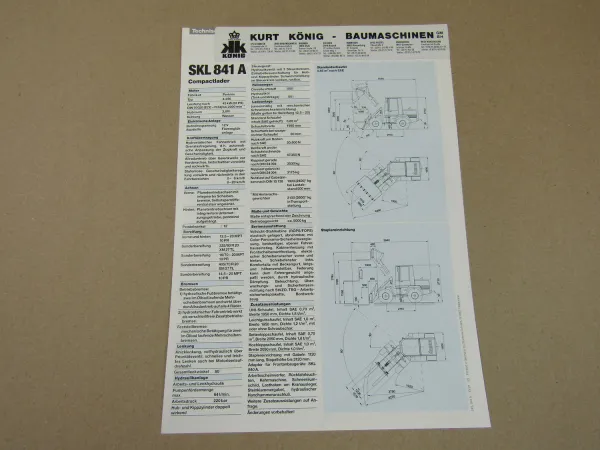 Prospekt Schaeff SKL 841 A Kompaktlader mit Perkins Motor 1991