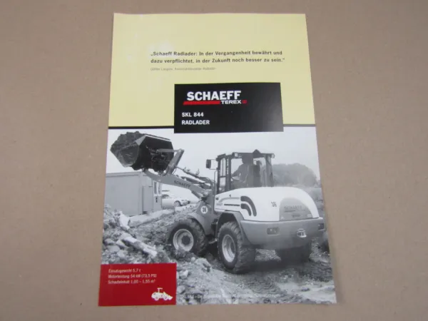 Prospekt Schaeff Terex SKL 844 Radlader mit Deutz Motor