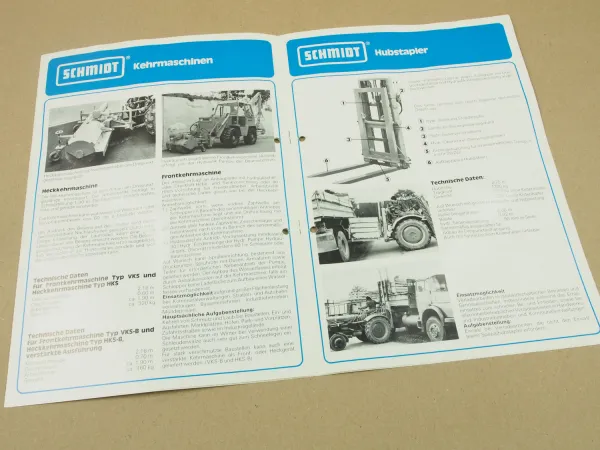 Prospekt Schmidt Anbaugeräte für Schlepper und Baumaschinen 1978 zB Deutz Kramer