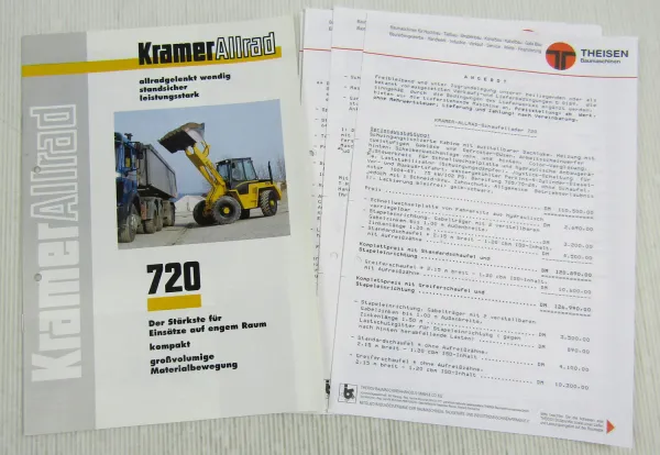 Prospekt Technische Daten Kramer Allrad 720 Schaufellader 2/98 + Preisangebot
