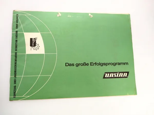 Prospekt Unsinn Landmaschinenfabrik Aichach Produktprogramm 1950er Jahre