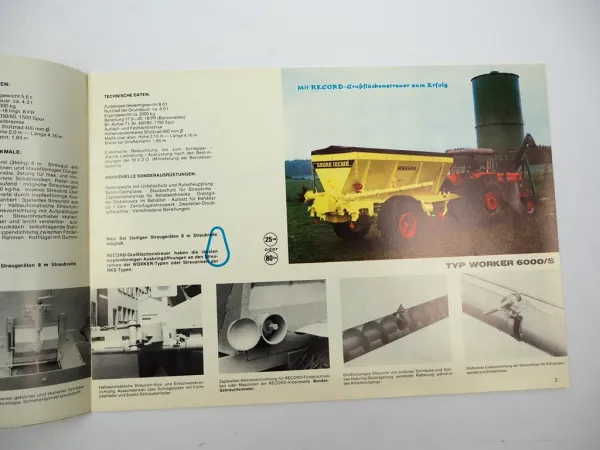 Prospekt Unsinn Record Düngertechnik für Traktor & Unimog Produktprogramm 1970er