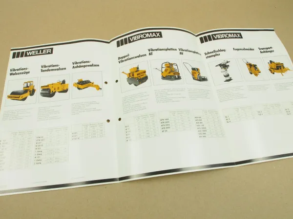 Prospekt Vibromax Weller Verdichtungsprogramm Walzenzüge Rüttler Kleinfertiger