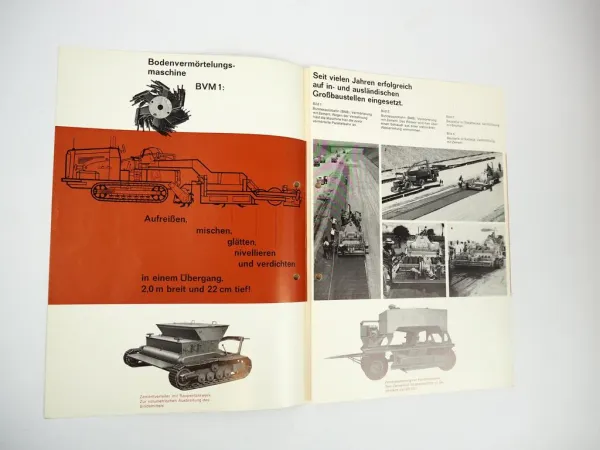 Prospekt Vögele BVM1 Bodenvermörtelungsmachine + Preisliste 1973