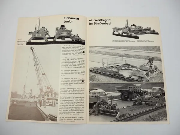 Prospekt Vögele Straßenfertiger Beton-Einbauzug Junior 1971
