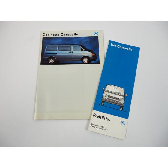 Prospekt VW Caravelle T4 Technik Ausstattung Farben + Preisliste 1991