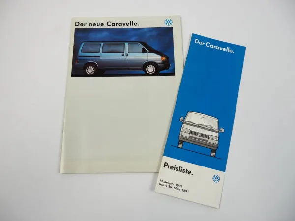 Prospekt VW Caravelle T4 Technik Ausstattung Farben + Preisliste 1991