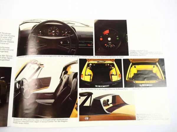 Prospekt VW Porsche 914 mit 1.7L 80 PS und 2.0L 110 PS von 1971 Sportwagen