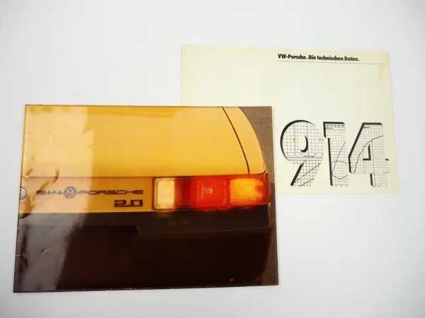 Prospekt VW Porsche 914 von 1974 mit 1.8 2.0 Liter 85 und 100 PS