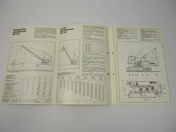 Prospekt Weserhütte SW140 Raupenbagger Raupenkran 1979