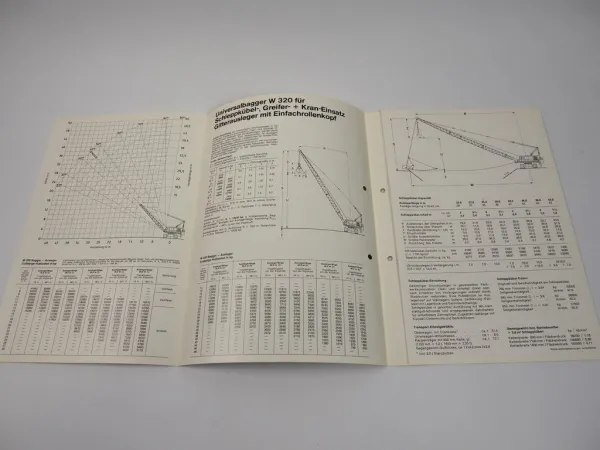 Prospekt Weserhütte W320 Raupenbagger Raupenkran 1977