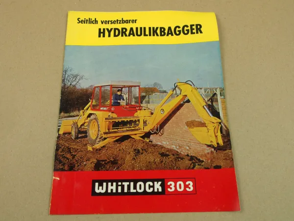 Prospekt WHiTLOCK 303 seitlich versetzbarer Hydraulikbagger 1964