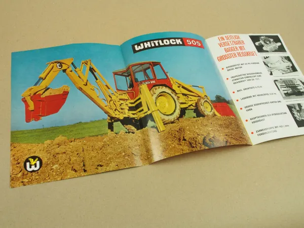 Prospekt Whitlock 505 Bagger und Lafeschaufel von ca 1966