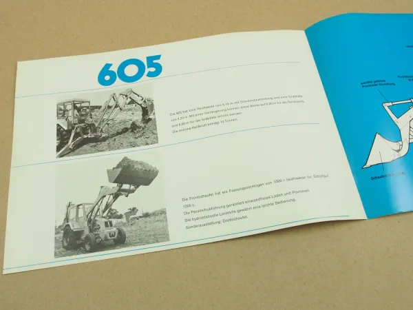Prospekt WHiTLOCK 605 Baggerlader wohl aus den 60er Jahren
