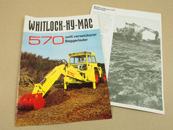 Prospekt Whitlock - Hy-Mac 570 Baggerlader und Datenblatt ca 1974