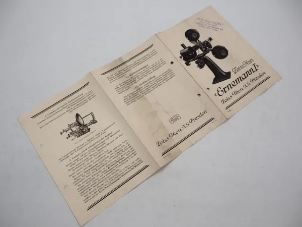 Prospekt Zeiss Ikon Ernemann 1 Film Kino Theater Maschine Apparat ca. 1927