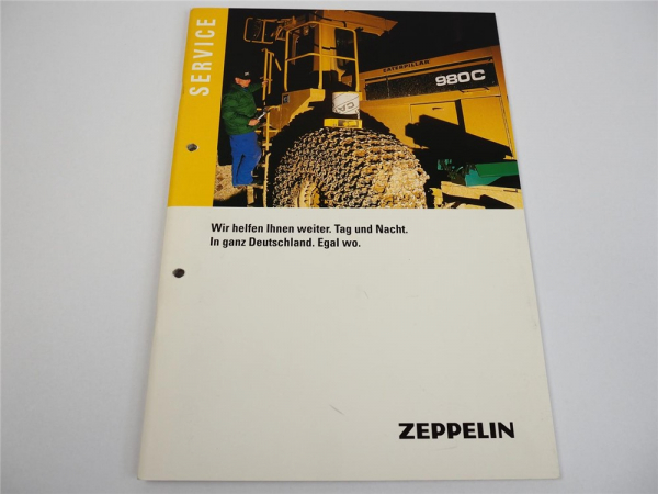 Prospekt Zeppelin Caterpillar Service bei Tag und Nacht mit 42 Seiten