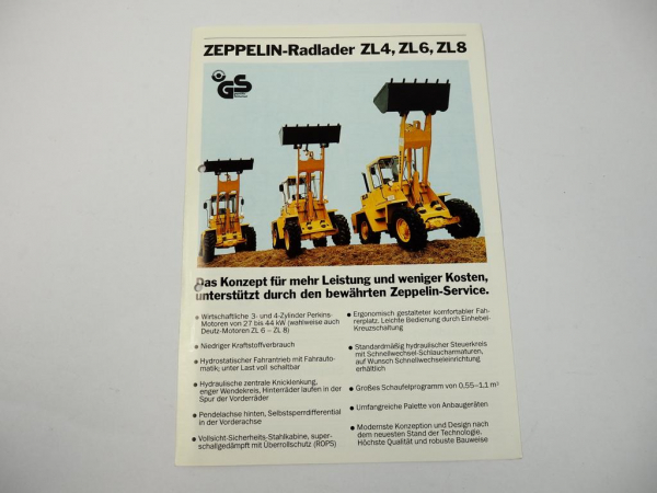 Prospekt Zeppelin ZL 4 6 8 Radlader 1987