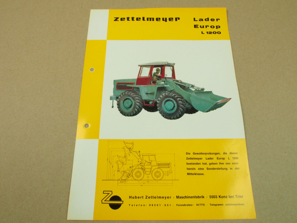 Prospekt Zettelmeyer Europ L1200 Lader 1965