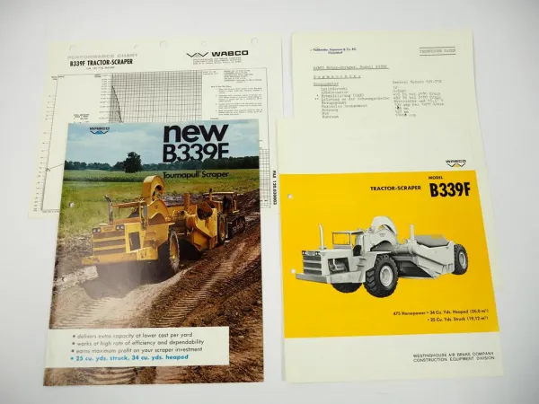 Prospekte Brochures Wabco B339F Tractor Scraper 1968