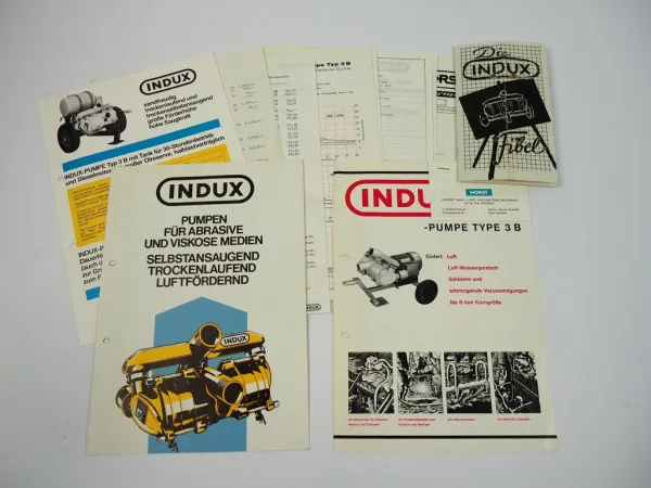 Prospekte Indux Pumpen Typ 3B 4A Preisliste Technische Information 1972