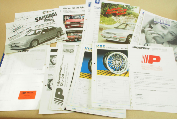 Prospekte Peugeot IP Postert Samurai KBS Tuning Zubehör Preise 80er Jahre