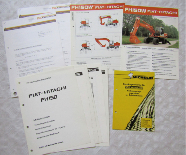 Prospekte Produktinformation Informationen Fiat-Hitachi FH 150 W 90er Jahre