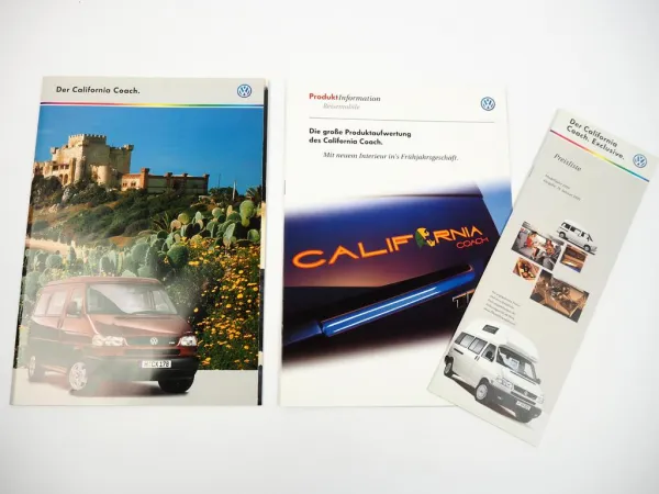 Prospekte VW California Coach T4 Technik Ausstattung Farben + Preisliste 1999