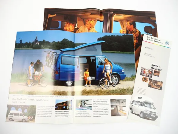 Prospekte VW California Coach T4 Technik Ausstattung Farben + Preisliste 1999