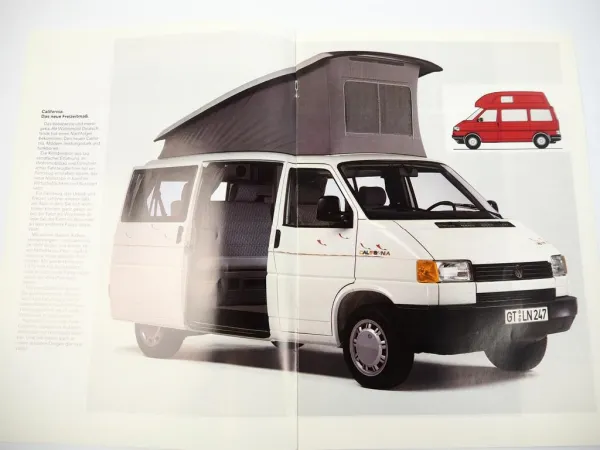 Prospekte VW California T4 Ausstattung Farben + Preisliste Transporter 1991