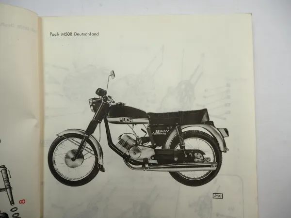 Puch M50 R Moped 4 Gang 50 ccm Ersatzteilliste Ersatzteilkatalog 1972