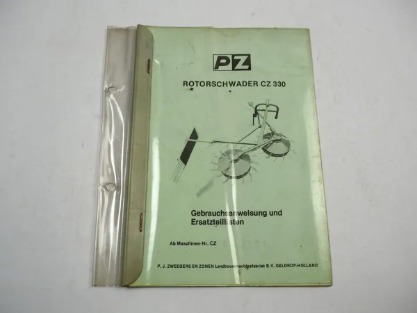 PZ Zweegers CZ330 Rotorschwader Betriebsanleitung Ersatzteilliste ab CZ0000001