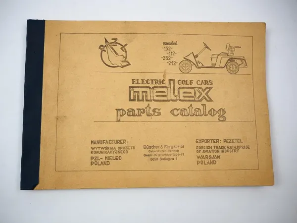 PZL Melex 112 212 152 252 Electric Golf Cars Parts Catalog Ersatzteilliste Polen
