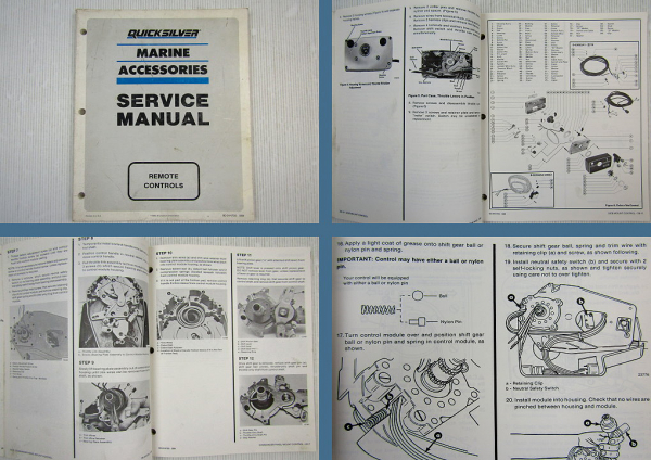 Quicksilver Marine Accessoires Remote Controls Service Manual 1989