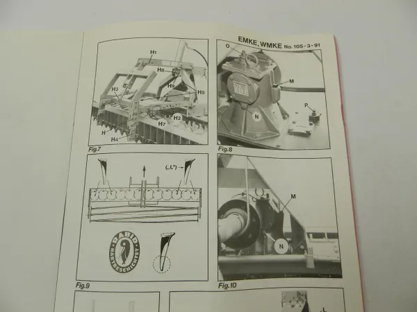 Rabe EMKE WMKE 200 250 300 Kreiselegge Betriebsanleitung Ersatzteilliste 1991