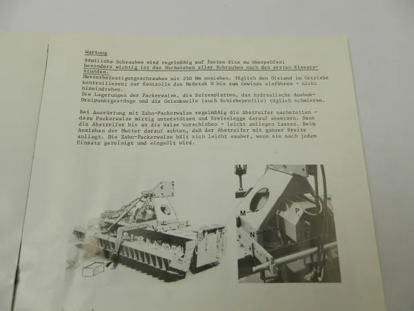 Rabe MKE 200 250 300 400 Kreiselegge Br.6 Betriebsanleitung Ersatzteilliste 1985