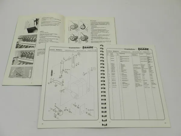 Rabe Multidrill eco ecoline 250 300 400 A Betriebsanleitung Ersatzteilliste 2002