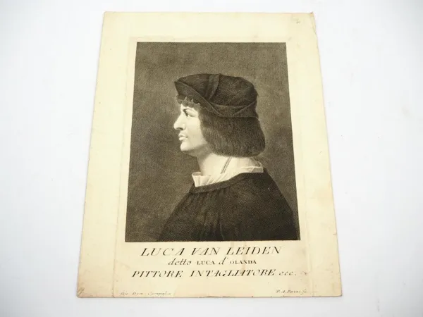 Radierung Luca van Leiden detto Luca d Olanda ca. 1750 Campiglia P. A. Pazzi