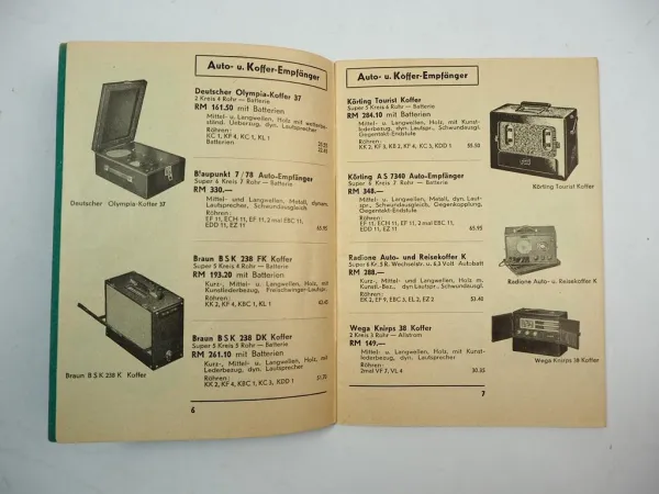 Radio Apparate Katalog Produktprogramm 1938/39 Hch. Weiss Hofheim Taunus