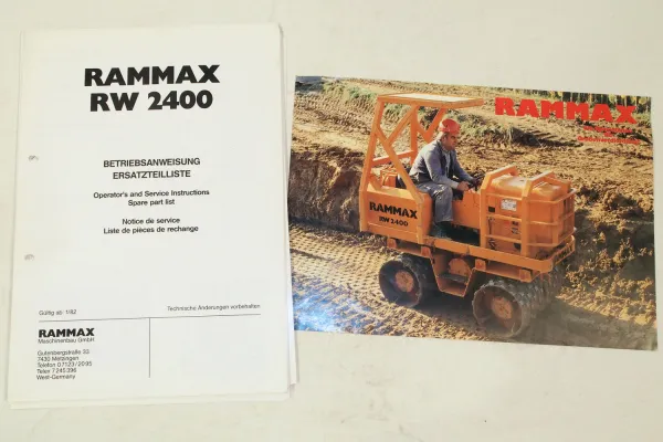 Rammax RW2400 Betriebsanleitung Ersatzteilliste 1982 und Prospekt