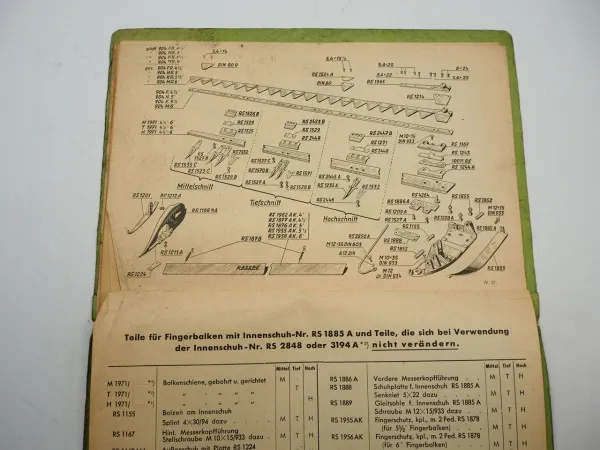 Rasspe Schleppermäher für Normag NG15 NG23 K KL Bedienung Ersatzteilliste 1957