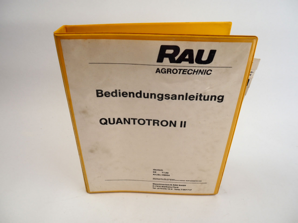 Rau Quantotron II Betriebsanleitung Bedienung 1989