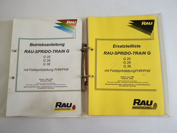 Rau Spridotrain G 20 28 38 Spritzgerät Betriebsanleitung Ersatzteilliste 1999
