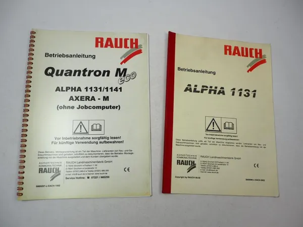 Rauch Alpha 1131 Düngerstreuer + Quantron M eco Steuerung Betriebsanleitung 2002
